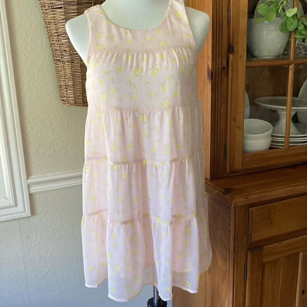 Lily Rose | Lily Rose Floral Sheer Lined Flowy Layered Dress Size XS New